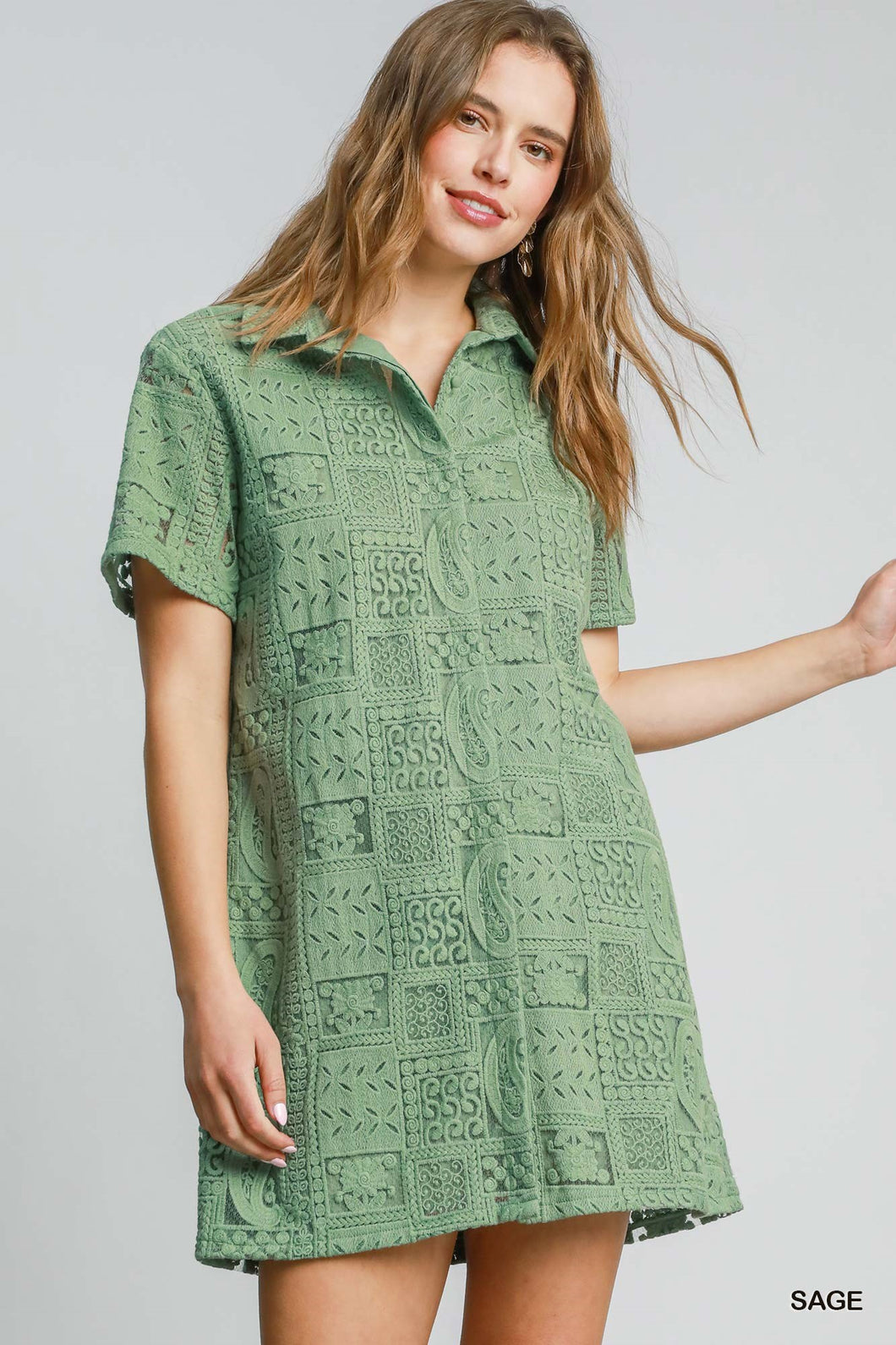 Lace Button Down Dress