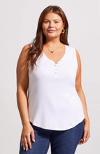 Solid Cotton Henley Tank Top (Plus Size)