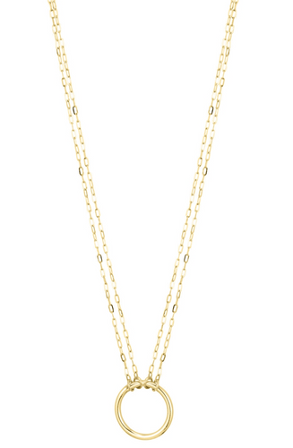 Gold Open Metal Circle Necklace