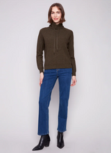 Textured Cowl Neck Knit Sweater