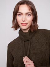 Textured Cowl Neck Knit Sweater