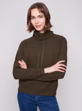 Textured Cowl Neck Knit Sweater