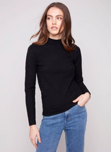 Textured Mock Neck Knit Sweater
