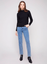 Textured Mock Neck Knit Sweater