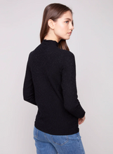 Textured Mock Neck Knit Sweater