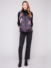 Printed Reversible Quilted Faux Fur Vest