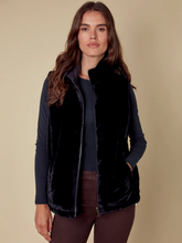 Printed Reversible Quilted Faux Fur Vest