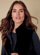 Printed Reversible Quilted Faux Fur Vest