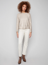 Metallic Knit Hoodie Sweater