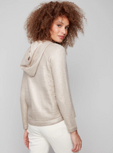 Metallic Knit Hoodie Sweater