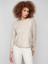 Metallic Knit Hoodie Sweater