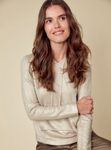 Metallic Knit Hoodie Sweater