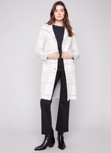 Long Plaid Knit Coatigan