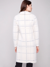 Long Plaid Knit Coatigan