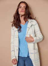 Long Plaid Knit Coatigan