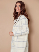 Long Plaid Knit Coatigan