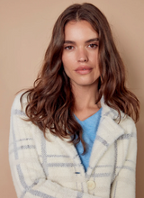 Long Plaid Knit Coatigan