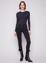 Slim Leg Jeans With Velvet Bow