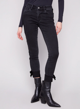 Slim Leg Jeans With Velvet Bow