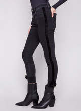 Slim Leg Jeans With Velvet Bow