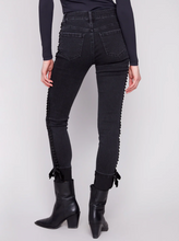 Slim Leg Jeans With Velvet Bow