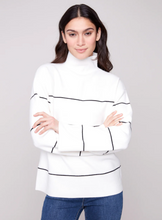 Yarn Dye Striped Funnel Neck Sweater