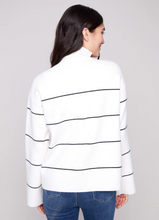 Yarn Dye Striped Funnel Neck Sweater
