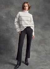 Yarn Dye Striped Funnel Neck Sweater