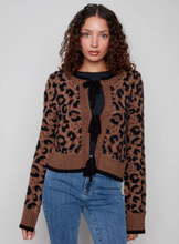 Bow Tie Jacquard Knit Cardigan