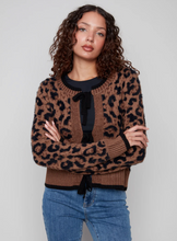 Bow Tie Jacquard Knit Cardigan