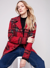 Plaid Bouclé Knit Coat