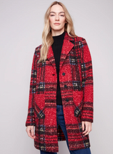Plaid Bouclé Knit Coat