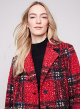 Plaid Bouclé Knit Coat