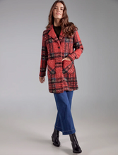 Plaid Bouclé Knit Coat