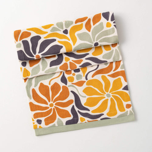 Modern Floral Cotton Table Runner