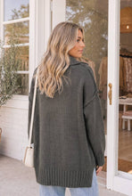 Grey Collared Knit Sweater