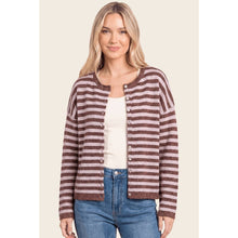Striped Button Down Sweater Cardigan
