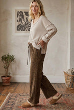 Leopard Wide Leg Drawstring Pants