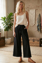 Wide Leg Drawstring Knit Pants