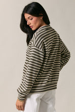 Olive Grove Striped Collared Top