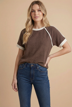 Cloudy Knit Accent Lines Top