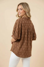 Floral Button Front Collared Blouse