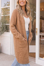 Open Front Sweater Cardigan with Relaxed Patch Pockets