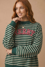 Stripe Letter Patchwork Pullover Top