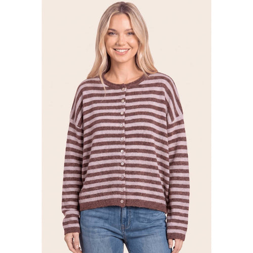Striped Button Down Sweater Cardigan