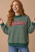 Stripe Letter Patchwork Pullover Top