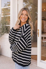 Striped Drop Shoulder Crew Neck Sweater Pullover