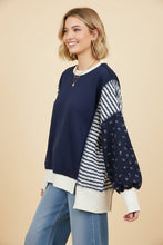 Mixed Print Oversized Knit Top