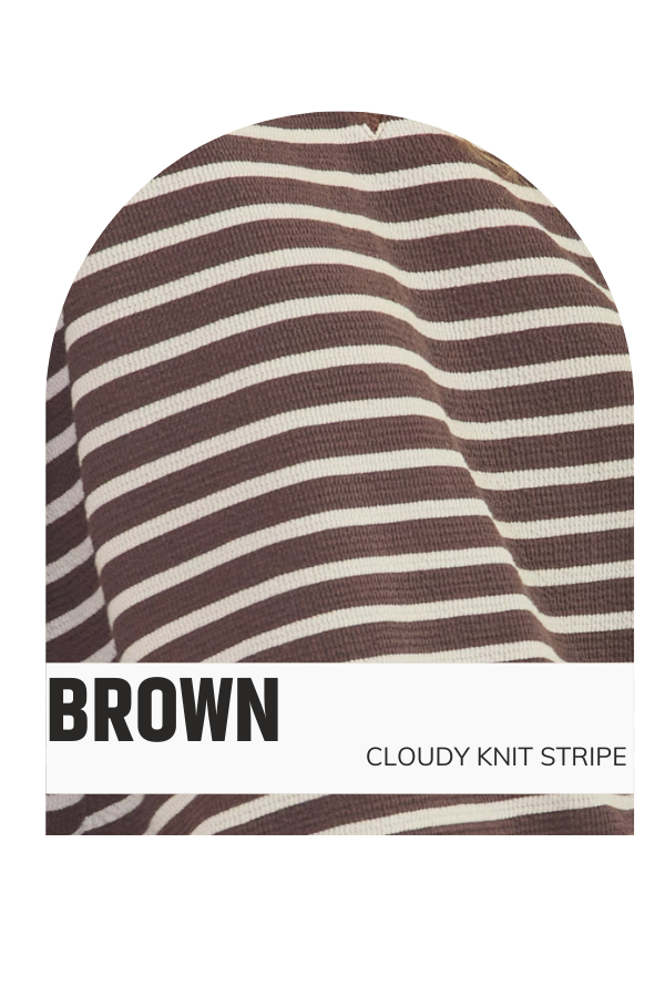 Round Neck Cloudy Knit Stripe Top
