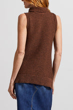 Two-Tone Sleeveless Turtleneck Sweater